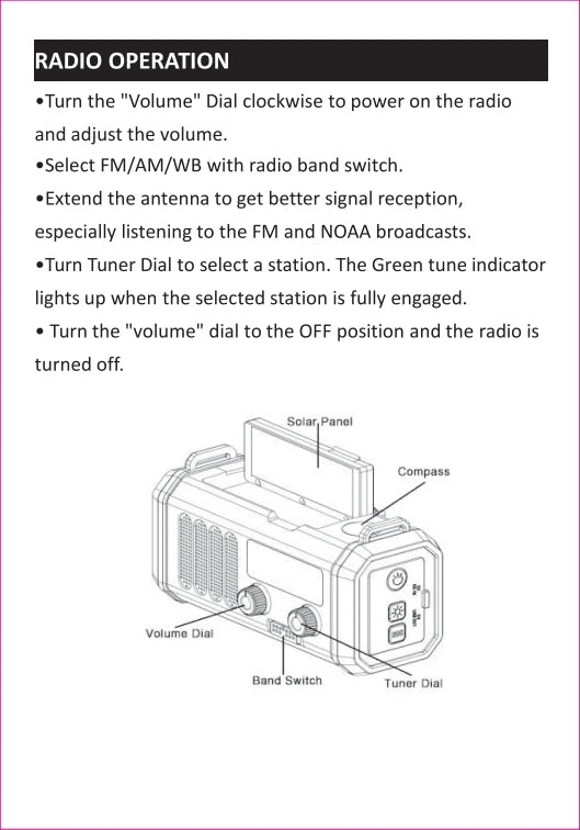Radio multifunción de emergencia