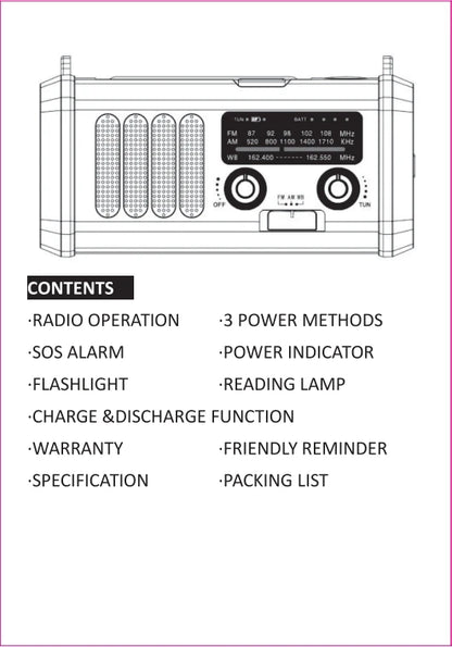 Radio multifunción de emergencia