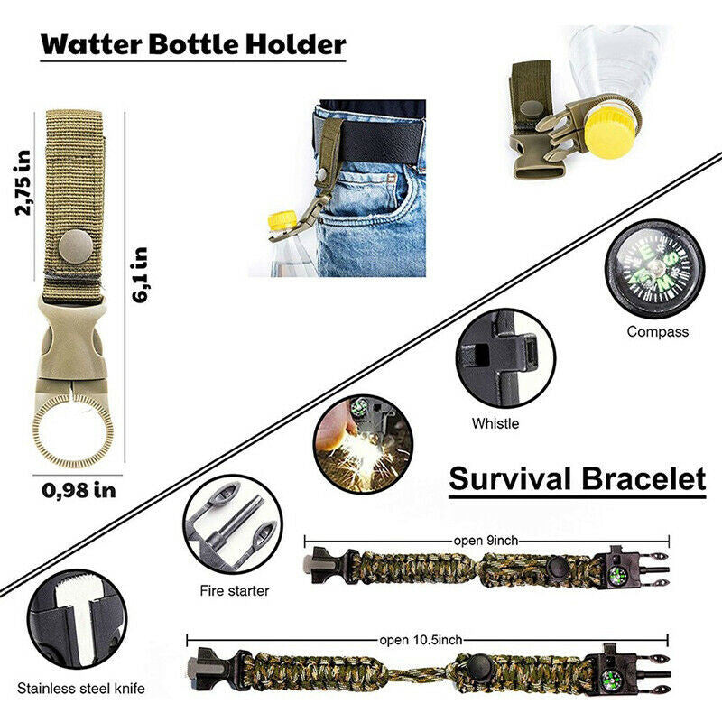 Kit de emergencia para exteriores, montañismo, primeros auxilios portátil