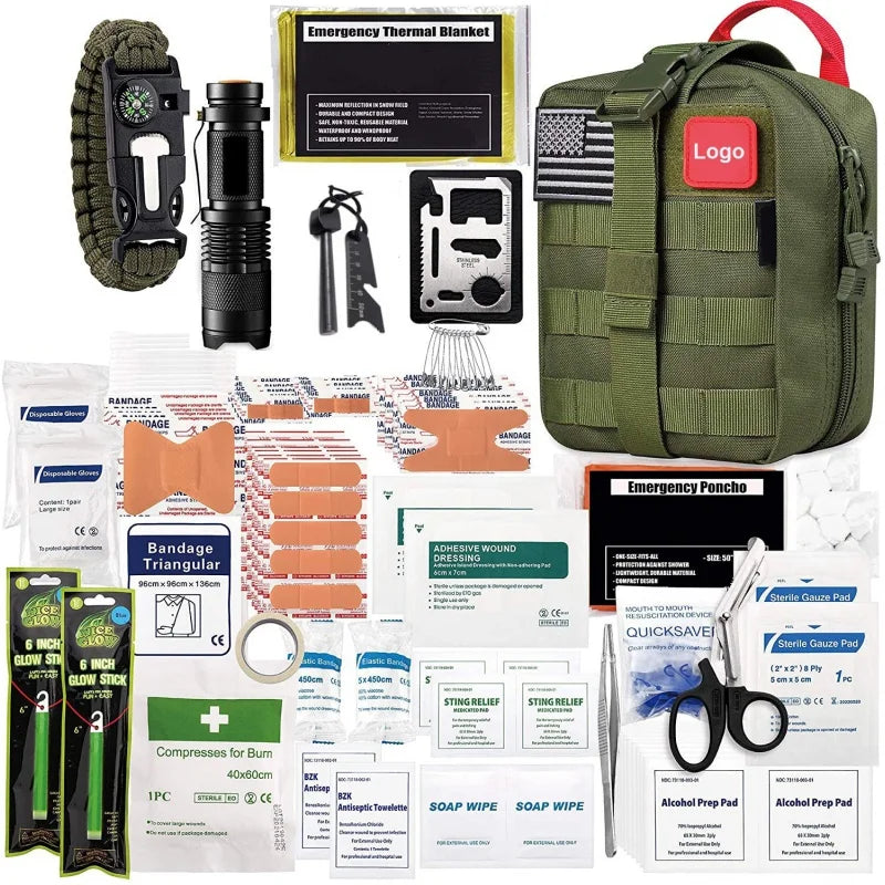 Kit de emergencia para exteriores, montañismo, primeros auxilios portátil