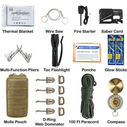 Kit de emergencia para exteriores, montañismo, primeros auxilios portátil