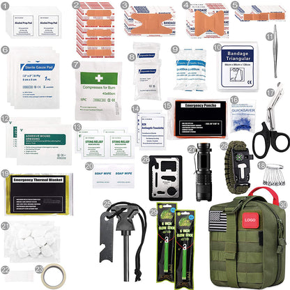 Kit de emergencia para exteriores, montañismo, primeros auxilios portátil