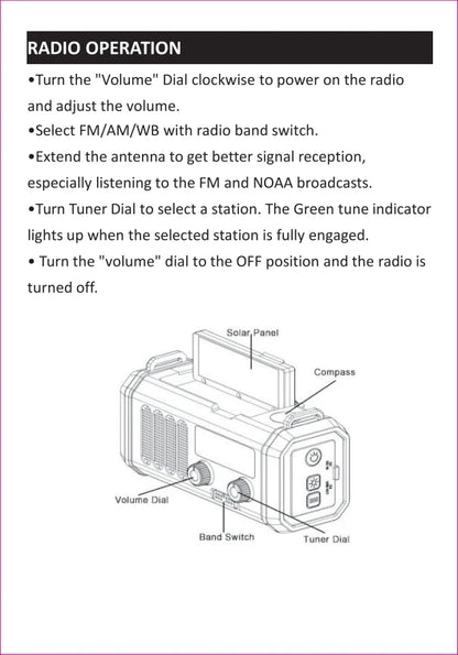 Radio multifunción de emergencia