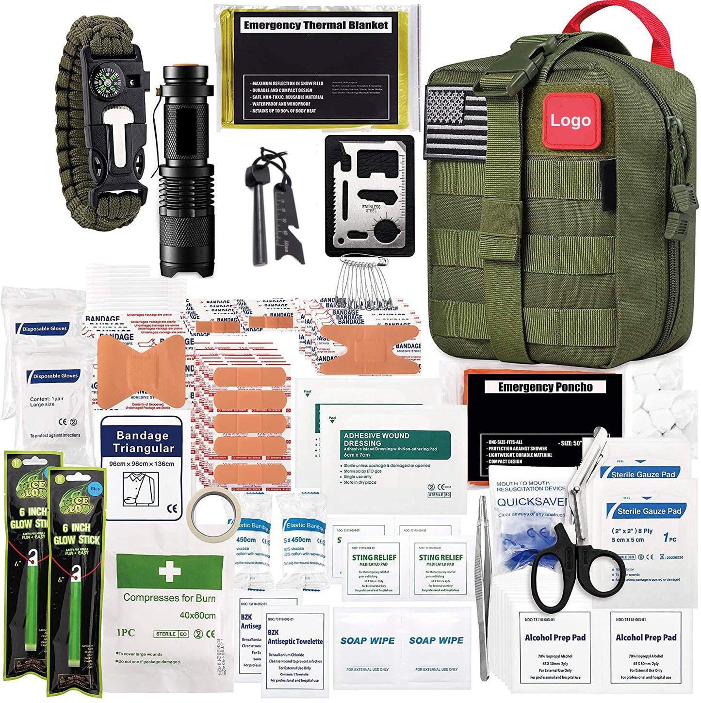 Kit de emergencia para exteriores, montañismo, primeros auxilios portátil