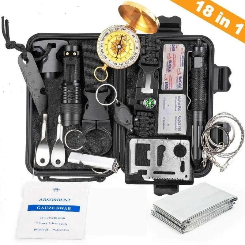 Perfecto para aventuras al aire libre o emergencias, este kit lo mantiene seguro y preparado.